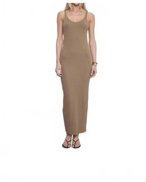 Enza Costa Military Rib Slim Tank Dress - Natural