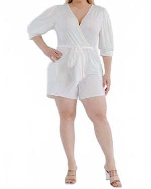 Karen T Design Tie-Up Detailed Romper - Gray