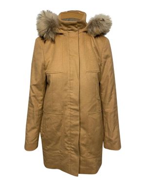 BOSS Coat With Fur-Trimmed Hood - Natural