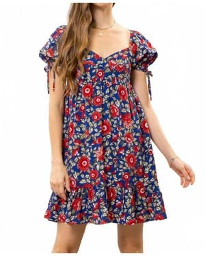 Blu Pepper Floral Mini Dress - Blue