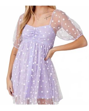 Baevely By Wellmade Enchanted Meadow Mini Dress - Purple