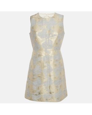 Paule Ka Cream Lurex Jacquard Mini Dress - Natural