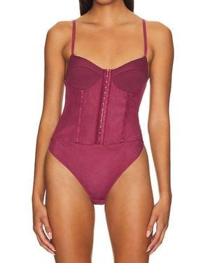 Free People Night Rhythm Corset Bodysuit - Purple