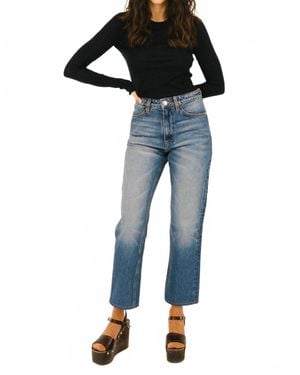 SPRWMN Cropped Straight Leg Denim Jeans - Blue