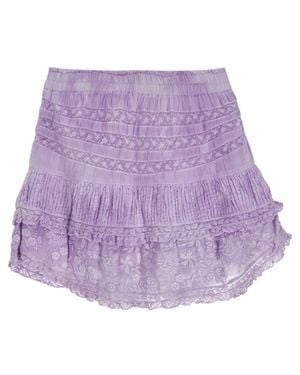 LoveShackFancy Adelia Tiered Mini Skirt - Purple