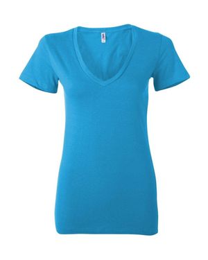 Bella Canvas Jersey Deep V-Neck Tee - Blue