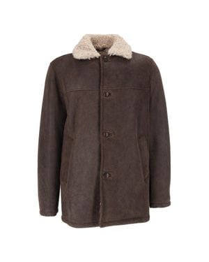 Stewart Steve-Montone Invecciato Unlined Shearling Jacket - Brown