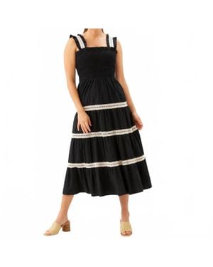 Karen Kane Sleeveless Tiered Midi Dress - Black
