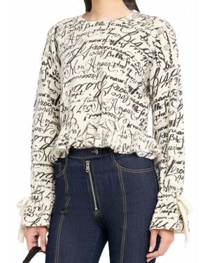 Cinq À Sept Cropped Love Journal Sweater - Blue