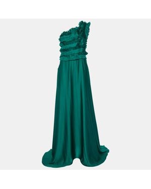 green beach wedding dresses Wedtrend Women Light Green Chiffon Long Bridesmaid Dress A-Line Square Neck  Tiered Wedding Party Dress – WEDTREND main image 1