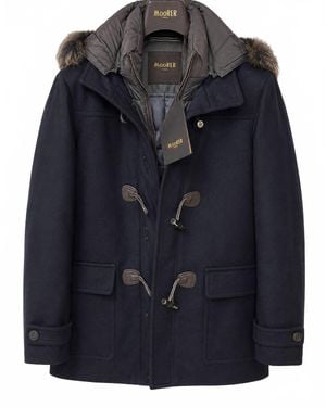 Moorer Wool Down Filled Coat - Blue
