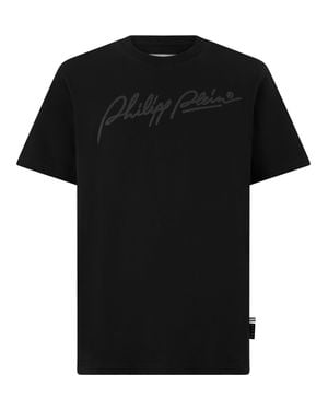 Philipp Plein Round Neck T-Shirt Plein Signature - Black