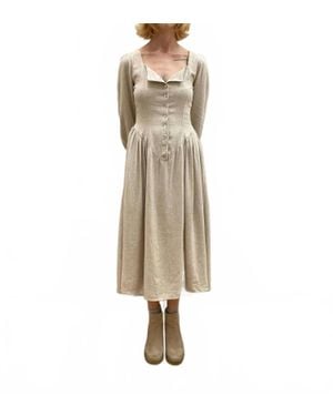 Field Day Prairie Midi Dress - Natural