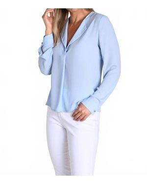 FRANK LYMAN Oversized Shawl Collar Blouse - Blue