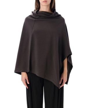 Lemaire Asymmetrical Hem Tunic With Cowl Neckline And Draped Silhouette - Black