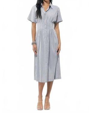 Adelyn Rae Audrey Midi Shirt Dress - Blue