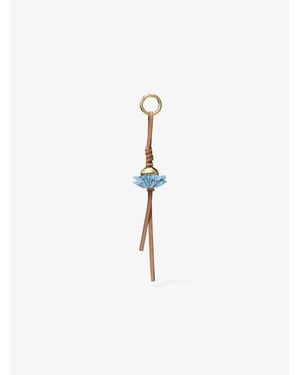 Michael Kors Leather Flower Bag Charm - White