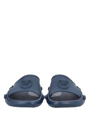 Versace Slip-On Emblem Rubber Flats - Blue