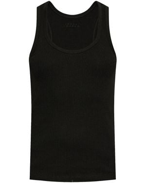 Isabel Marant Thea Tee Shirt Ribbed Scoop Tank - Black
