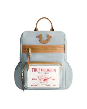 TRUE RELIGION Buddha Pocket Denim Backpack - Blue
