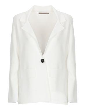 D. EXTERIOR Viscose Single Breasted Blazer - White