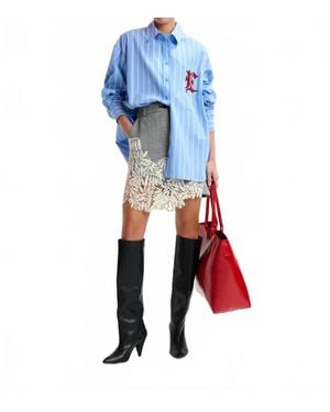 Essentiel Antwerp Interior Crochet Miniskirt - Blue