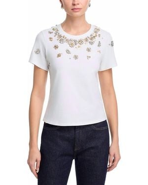 Cinq À Sept Tumbling Flowers Shrunken Tee - White