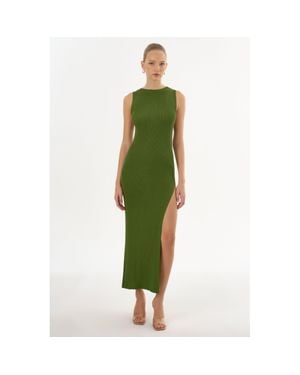 Lamarque Giovanna Rib Knit Maxi Dress - Green