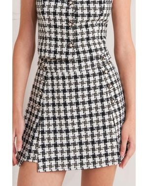TRUEDAMES Mona Check Tweed Skort - Blue