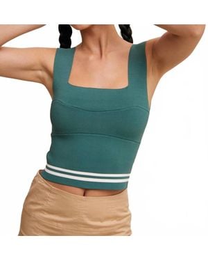 Listicle Square Neck Brami Top - Green