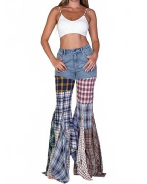 REHAB LAB Plaid Me Jeans - Blue