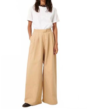 Sessun Rivera Wide Leg Pleated Pants - Natural