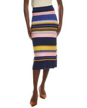 tyler boe Georgia Wool-Blend Skirt - Blue