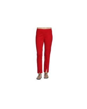 Apny Pull-On Ponte Pant With Split Hem - Red