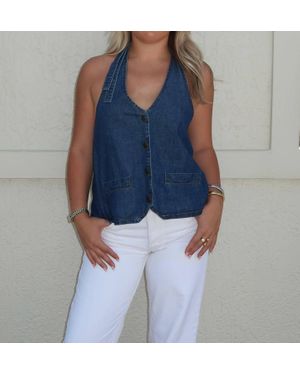 Olivaceous Ryder Denim Top - Blue