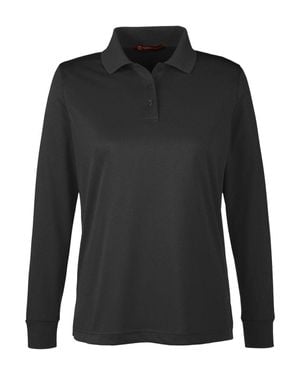 Harriton Advantage Snag Protection Plus Il Long Sleeve Polo - Black