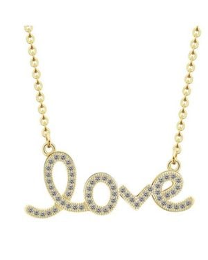 Harper & Jewels Dainty Cubic Zirconia Love Necklace - Metallic