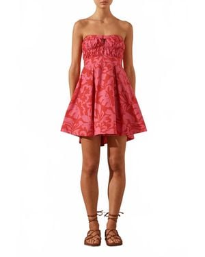 Shona Joy Antonia Strapless Bustier Mini Dress - Red