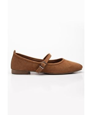 Prologue Shoes Emilie Mary Jane Flat - Brown
