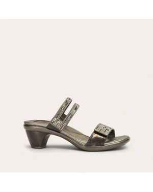 Naot Temper Two-Strap Metallic Wedge Sandal - Gray