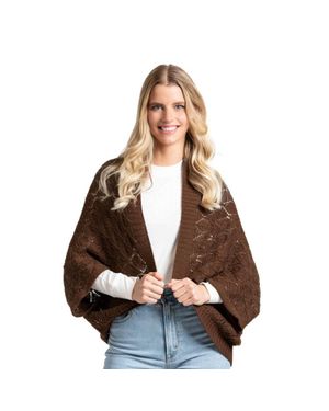 DM Merchandising Willow Convertible Shrug - Brown