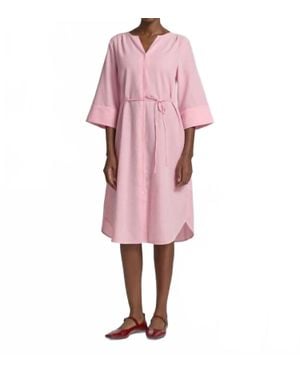 B.Young Ime Striped Shirt Midi Dress - Pink