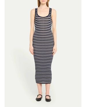 A.L.C. Iris Stripe Knit Midi Dress - Blue