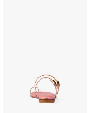 Michael Kors Kya Leather Flat Sandal - Pink