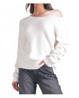 Elan Off Shoulder Sweater - White