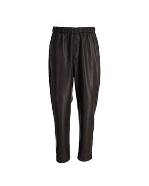 Nanushka Jain Okobor Alt-Leather Relaxed Pants - Black