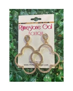 Sophia Collection Jeweled Quatrefoil Dangle Earrings - Green