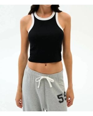Splits59 Kiki Rib Crop Tank Top - Black