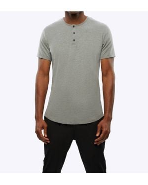 Cuts Henley Short Sleeve Tee - Gray