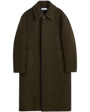sunflower Classic Collar Long Straight Silhouette Coat - Green